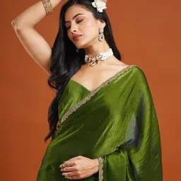 LOROFY Beads and Stones Embroidered Border Pure Silk Bomkai Silk Saree image 5