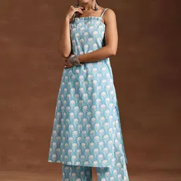 Libas Women Floral Printed Regular Pure Cotton Kurta with Palazzos-picture-49