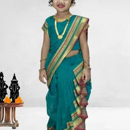 Mom and Me Girls Art Silk Sarees image 3