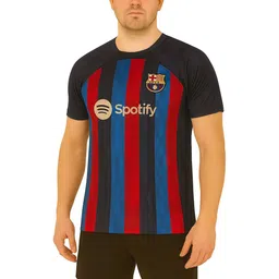 dostitch Men Barcelona Lionel Messi Striped Dri-FIT T-shirt-picture-16