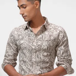 HIGHLANDER Men Slim Fit Floral Opaque Printed Casual Shirt-image-92