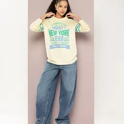 DILLINGER Varsity Printed Drop-Shoulder Sleeves Pure Cotton Relaxed Fit T-shirt image 2