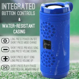 pTron Quinto Evo 8W Portable Bluetooth Speaker (Water Resistant, 12 Hours Playtime, Blue) image 5