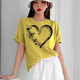 Kasendra Graphic Round Neck Printed Polyester T-shirt-picture-34