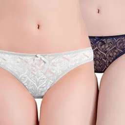 Neska Moda Women Pack Of 2 Mid-Rise Inner Elastic Nylon Hipster Panty-image-23