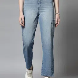 COSMIC TRIO Women Smart Straight Fit High-Rise Jeans-image-82