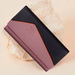 YESSBENZA Women Colourblocked Cut Work Two Fold Wallet with Passport Holder-picture-10