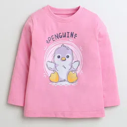 BUMZEE Girls Pack Of 2 Graphic Printed Round Neck Cotton T-Shirts image 2