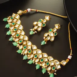 aadita Kundan Studded & Beaded Jewellery Set-picture-34