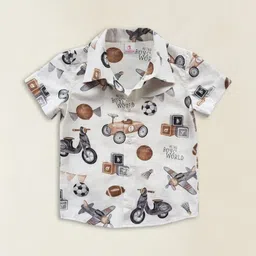 Charan Kanya Boys Printed Shirt with Shorts image 3