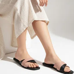 CHAAL CHALAN Women Colourblocked Open Toe Flats-picture-28