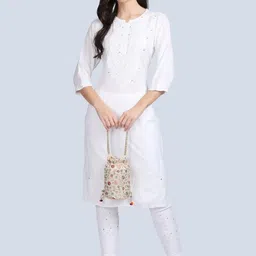 MALABIS Ethnic Motifs Embellishments Round Neck Kurti-picture-39