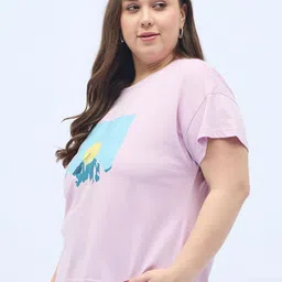 ANJIR Graphic Printed Round Neck Drop-Shoulder Sleeves Oversized T-shirt image 5