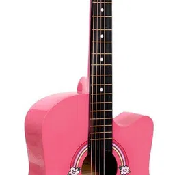 medellin Neon Pink Acoustic Guitar with Free Learning Course & Combo Kit Acoustic Guitar Linden Wood Rosewood Right Hand Orientation image 4