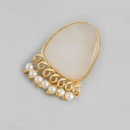 Anouk Gold-Plated Beaded Contemporary Drop Earrings image 2