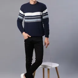 V-Mart Men Striped Pullover image 3