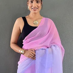 Mitera Dyed Ombre Pure Georgette Saree image 4