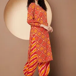 Poshak Hub Women Ethnic Motifs Printed Cotton Kurta with Patiala image 4