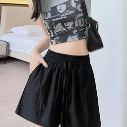 Outzidr Women Solid Relaxed Fit Mid-Rise Regular Shorts-image-97
