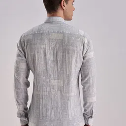 BS BLUE SQUAD Men Slim Fit Opaque Printed Casual Shirt image 5