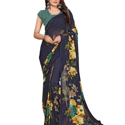 Moda Rapido Floral Printed Saree With Unstitched Blouse Piece-picture-19