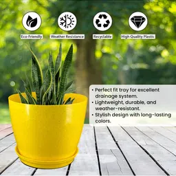GARDEN'S NEED 4-Pcs Yellow Textured Planters image 3
