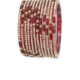 LAVAZZA Set Of 12 CZ-Studded Glass Bangles image 4