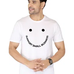 NOBLE HUSTLE Typography Printed Round Neck Cotton T-shirt-picture-30
