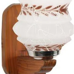 1ST TIME Brown & Brown Printed Wood Traditional Abstract Shaped Shaped Wall Lamp-picture-26