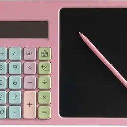 2-in-1 Pink Calculator & LCD Writing Tablet Basic Calculator-image-0