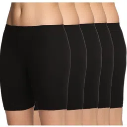 Pack of 5 Solid Women Black Cycling Shorts-image-9