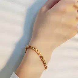Fashion Frill Men Stainless Steel Gold-Plated Wraparound Bracelet image 2