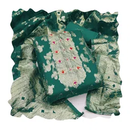 HERE&NOW Embellished Unstitched Dress Material image 2