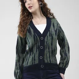 Monte Carlo Women Printed Woollen Cardigan-image-62