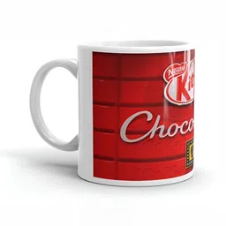 Mr UVD White & Red Typography Printed Ceramic Glossy Mug 350 ml image 1