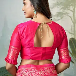 DIVASTRI Woven Design Zari Pure Silk Heavy Work Banarasi Saree image 3