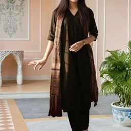 Moda Rapido V-Neck Straight Kurta With Palazzos & Dupatta-picture-24
