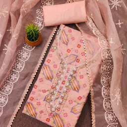 BlissFlair Organza Unstitched Dress Material-picture-16