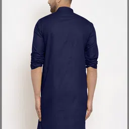 KRUDHA Men Keyhole Neck Thread Work Kurta image 5