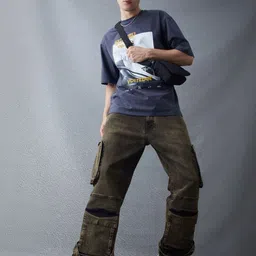 VOLTEDGE Men Relaxed Fit Slash Knee Light Fade Jeans image 5