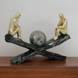 Royaloak Gold-Toned Thinking Men on Seasaw Figurine Showpiece-image-66