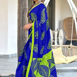 KALINI Colourblocked Designer Block Print Saree image 5