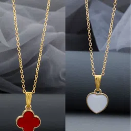 Birado Jewellery Set Of 2 Gold-Plated Stainless Steel Chain Necklace-picture-33