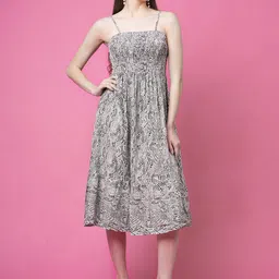 PRETTY LOVING THING Women Animal Printed Fit & Flare Shoulder Straps Midi Dress-image-68