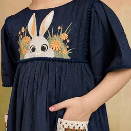 TINY TWILLS Animal Embroidered Puff Sleeve Fit & Flare Dress image 5