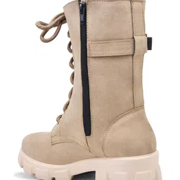 Padchin Women Round Toe Chunky Boots image 3