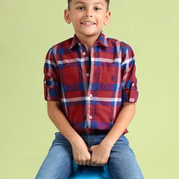 U.S. Polo Assn. Kids Boys Tartan Checks Opaque Checked Casual Shirt-picture-51