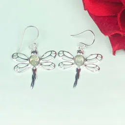 Zhupuk Silver-Plated Brass Crystals Drop Earrings-picture-32
