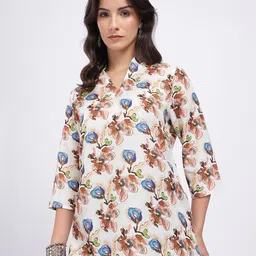 Anouk Rustic Mandarin Collar Geometric Print Straight Kurti-picture-41