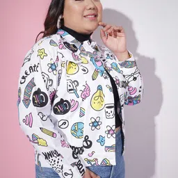 DIMPY GARMENTS Women Tie and Dye Lightweight Denim Jacket with Embroidered image 5